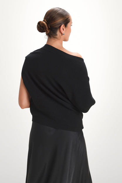 Vivienne Asymmetric Knit | Black